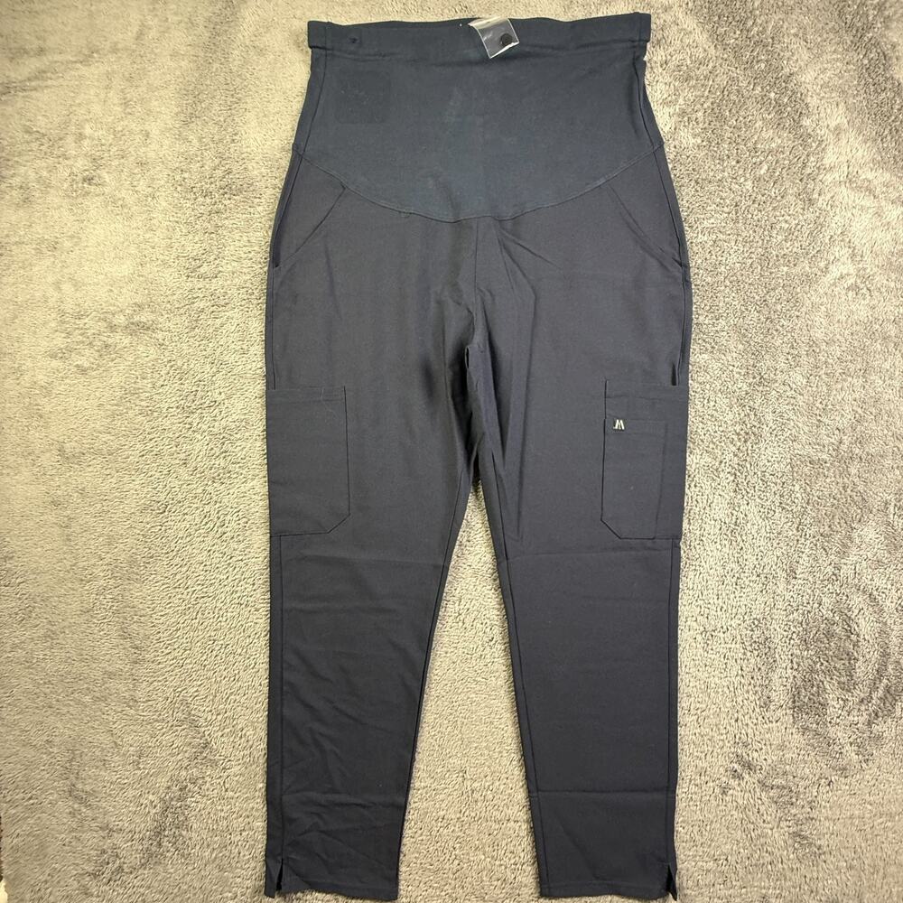 Alina Mae M Maternity Scrub Pants Navy Blue Medical Uniform Cargo Pockets NEW